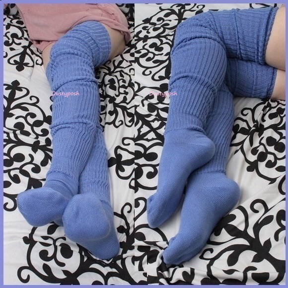 Long Loose Japanese Thigh High Slouch Socks Cozy Brown White Black Cosplay Boot - Picture 8 of 15